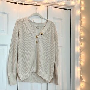 Loft V-Neck Cream Cardigan